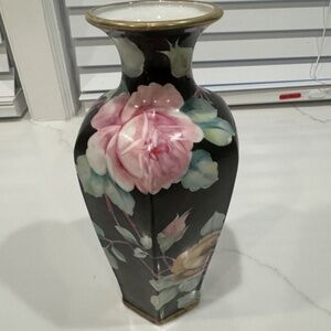Rare Vintage Handpainted Nippon Ceramic Floral Vase